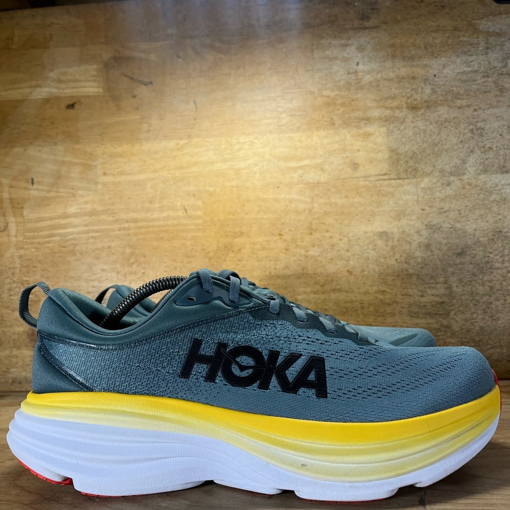 Hoka One One Bondi 8 REFLECTIVE Mens Size 12 Running Shoes Sneakers Goblin Blue - Picture 3 of 15